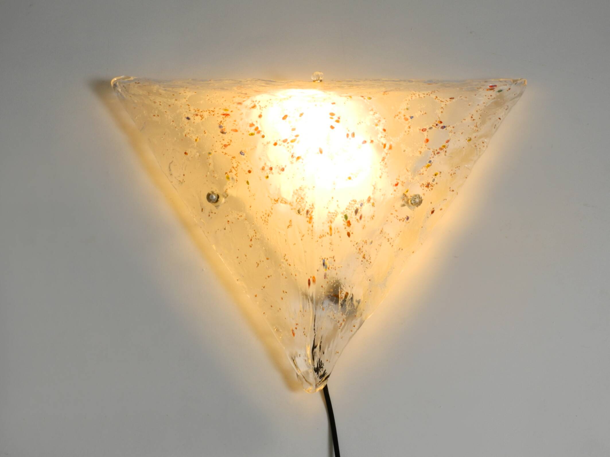 Post Modern Murano glass triangle ceiling lamp by Sylcom, Italy, 1985