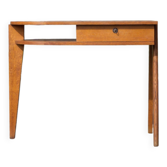 desk, tripod wooden desk, small French designer desk, modernist desk, 50's