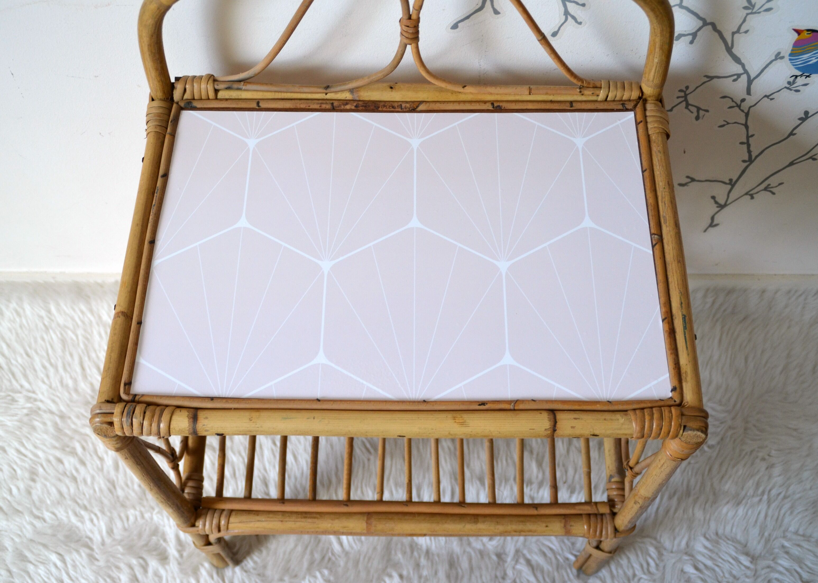 Table de chevet en rotin