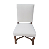 Chaise française style Louis XIV du XIXe siècle récemment rembourrée et restaurée