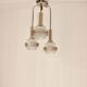 Modern pendant lamp, 1970s, metal and glass, 3xE27
