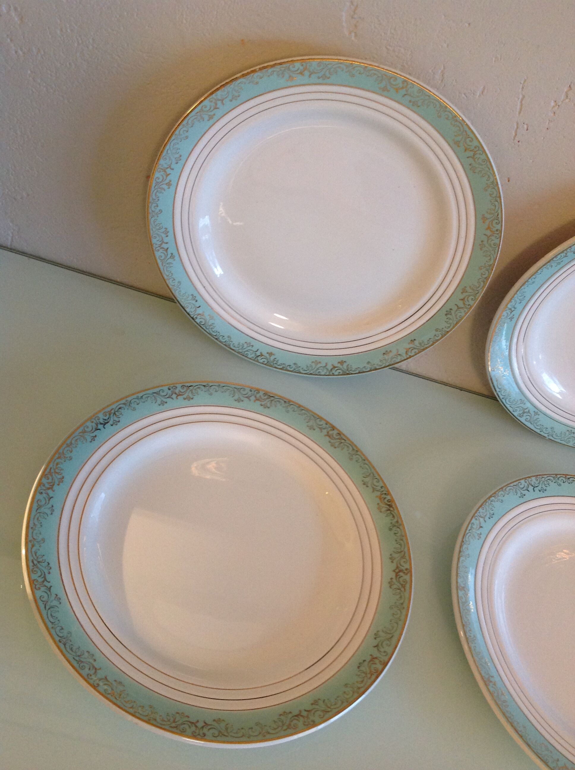 Six flat plates decor Sully by Ceranord/ vintage 50/60s