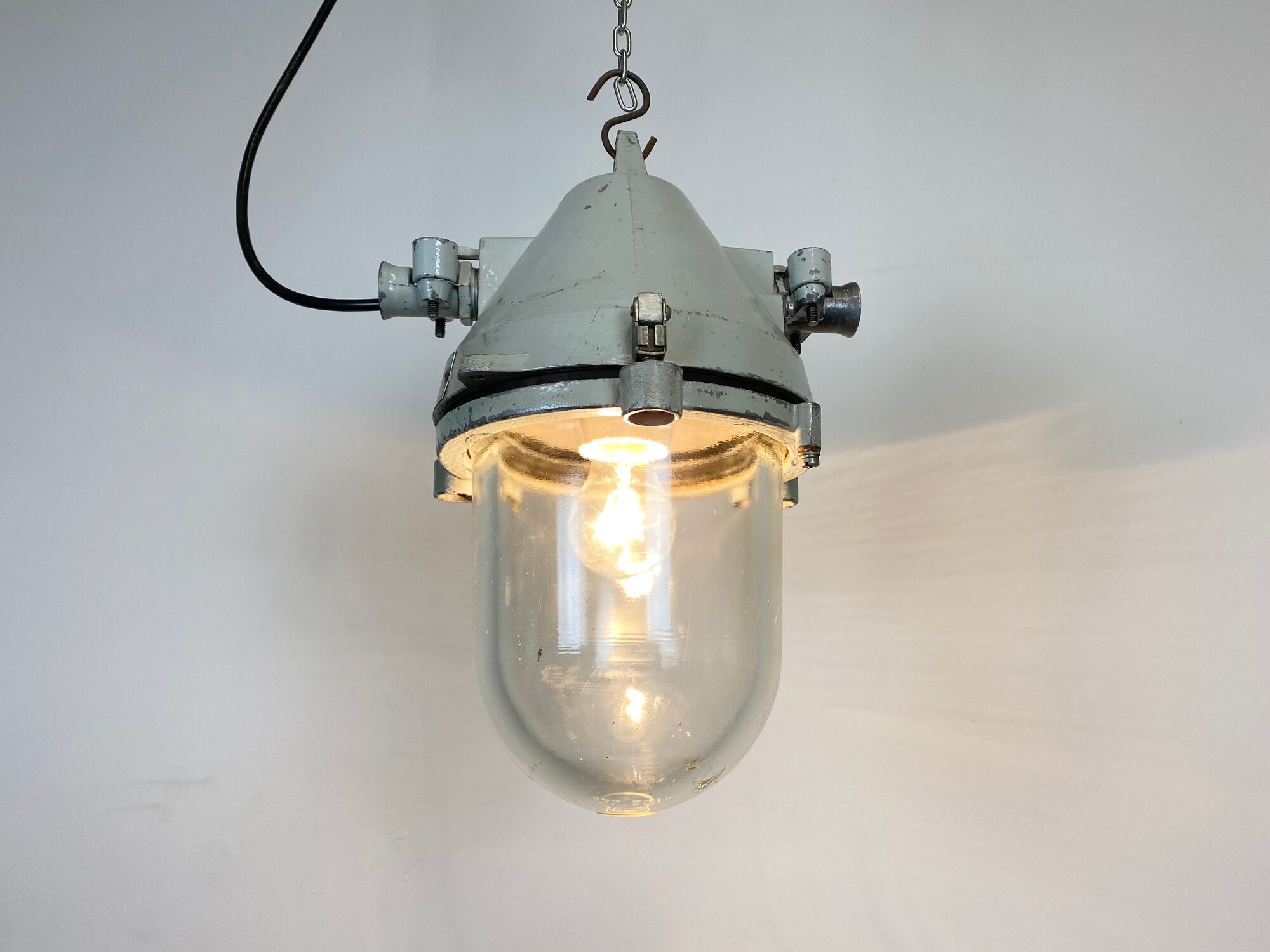 Grey Industrial Cast Aluminium Explosion Proof Lamp, 1960s