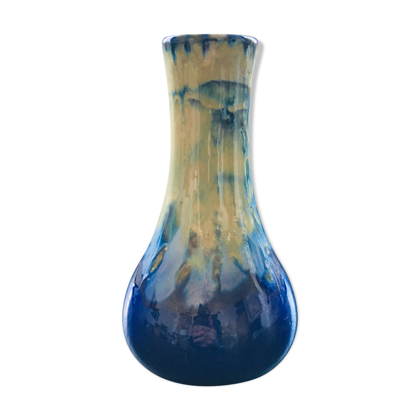 Flaming blue vase