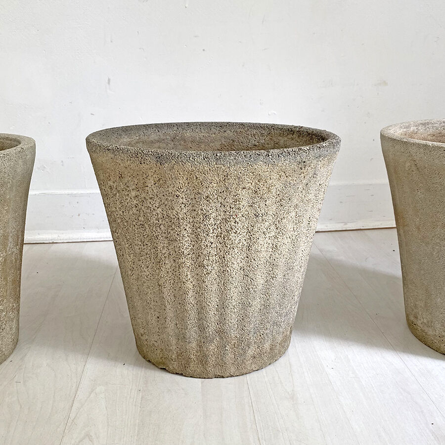 Set of 3 garden pots in Fibrocement 70's