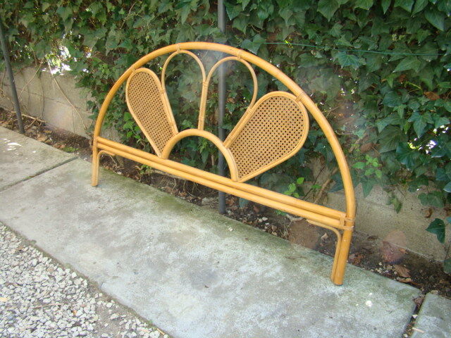 Former braided rattan wicker headboard