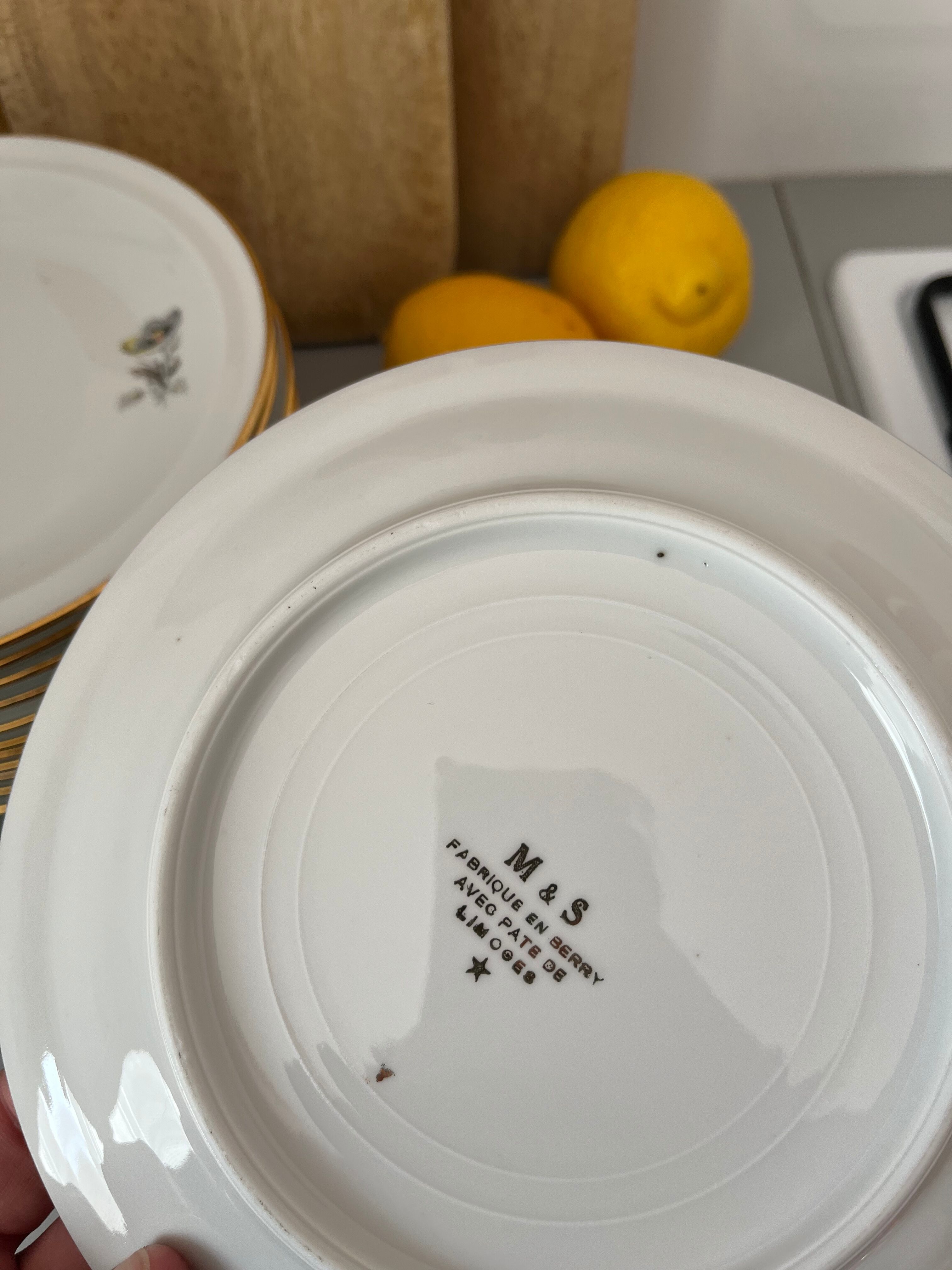 Dessert plates porcelain floral decoration