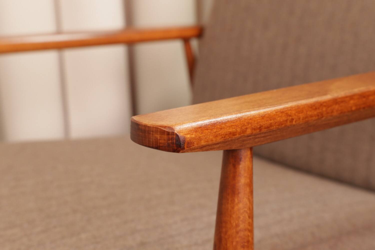 Scandinavian armchair in natural wool by H.Lis