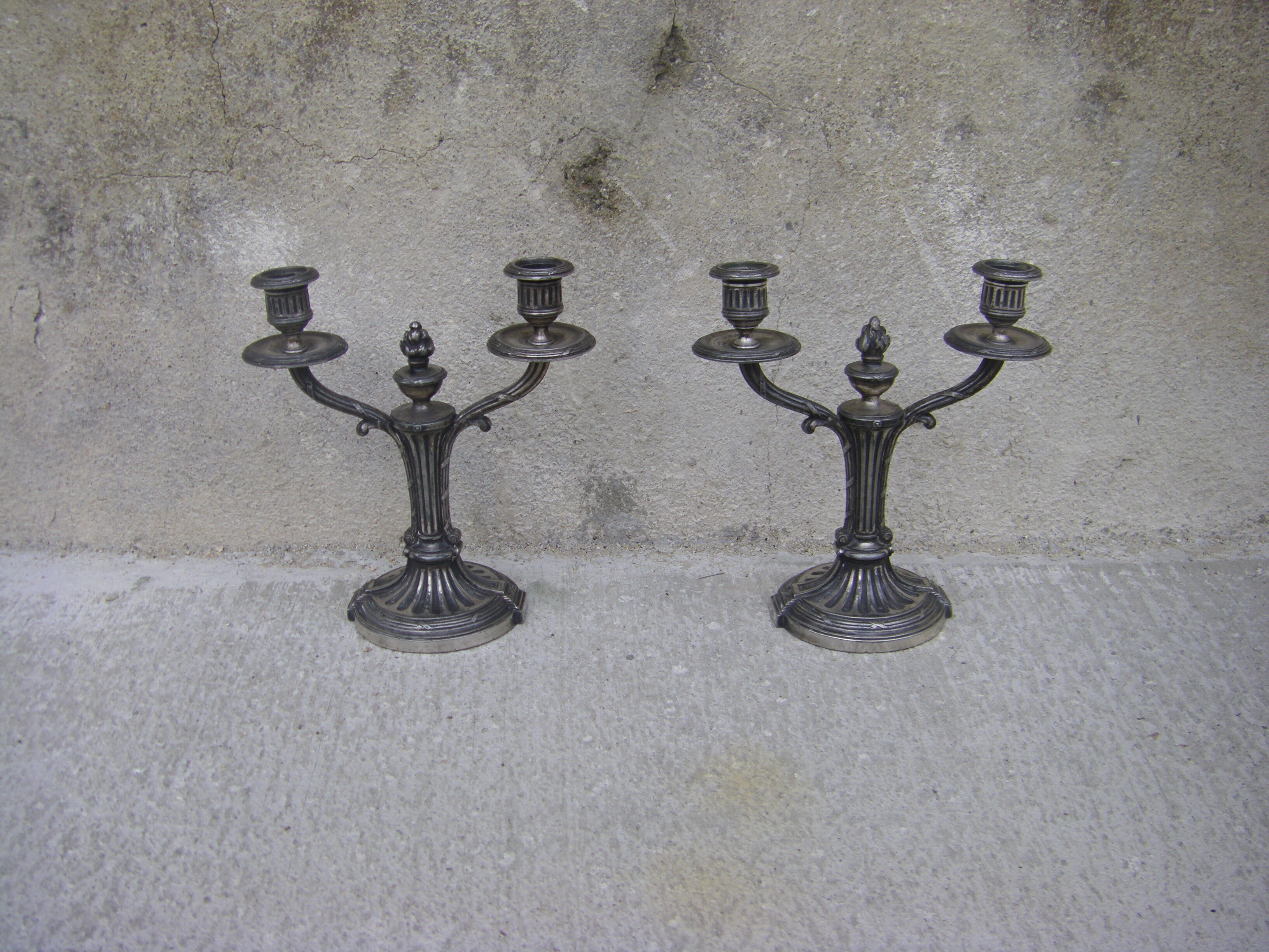 Pair of ancient candlesticks