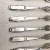 6 ercuis forks, silver metal, 1930