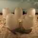 Five Pendant Lights with Frosted White Glass, 1970s