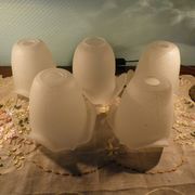 Five Pendant Lights with Frosted White Glass, 1970s