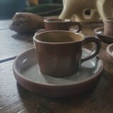 Genuine stoneware cups and saucers