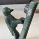 Door knocker/hammer in Green Pic shape, in cracked effect cast iron with green patina