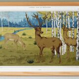 Poster “Deer”, after an Art Nouveau lithograph from 1897