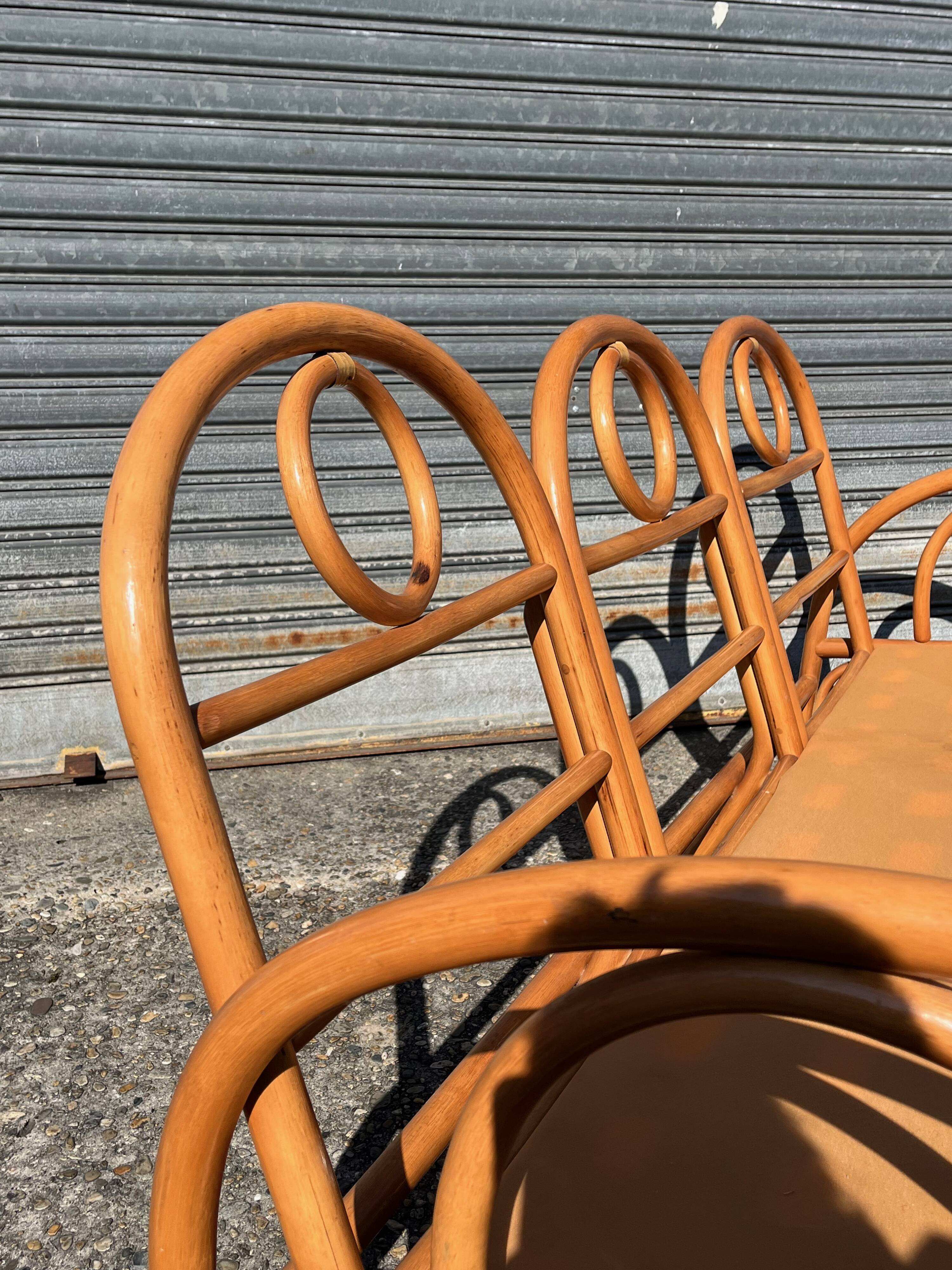 Vintage bamboo rattan sofa