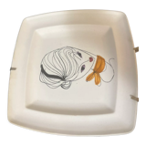 Women's décor plate from the 60s