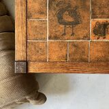 Wooden and ceramic coffee table, Jacques Blin design 1950