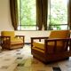 Antique Art Deco cubic-shaped armchairs in walnut and velvet, Germany, 1920s, set of 2