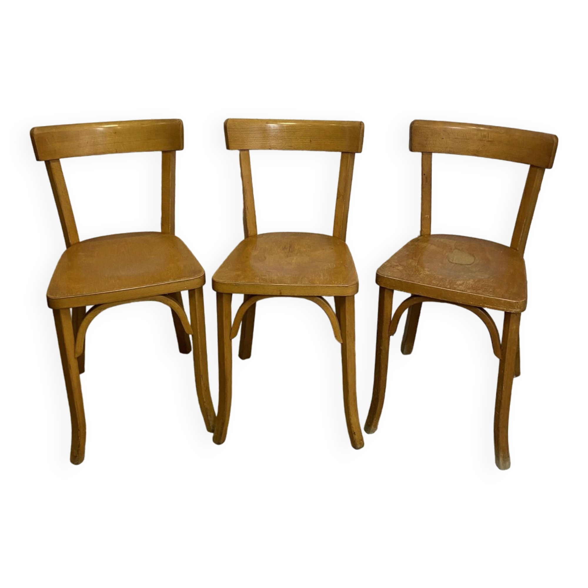 Série de 3 chaises bistrot Baumann