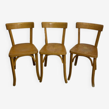 Série de 3 chaises bistrot Baumann