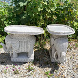 Ancien salon en rotin blanc : 5 meubles