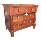 Old small solid wood chest of drawers