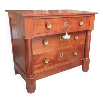 Old small solid wood chest of drawers