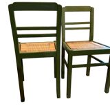 Pair of straw chairs