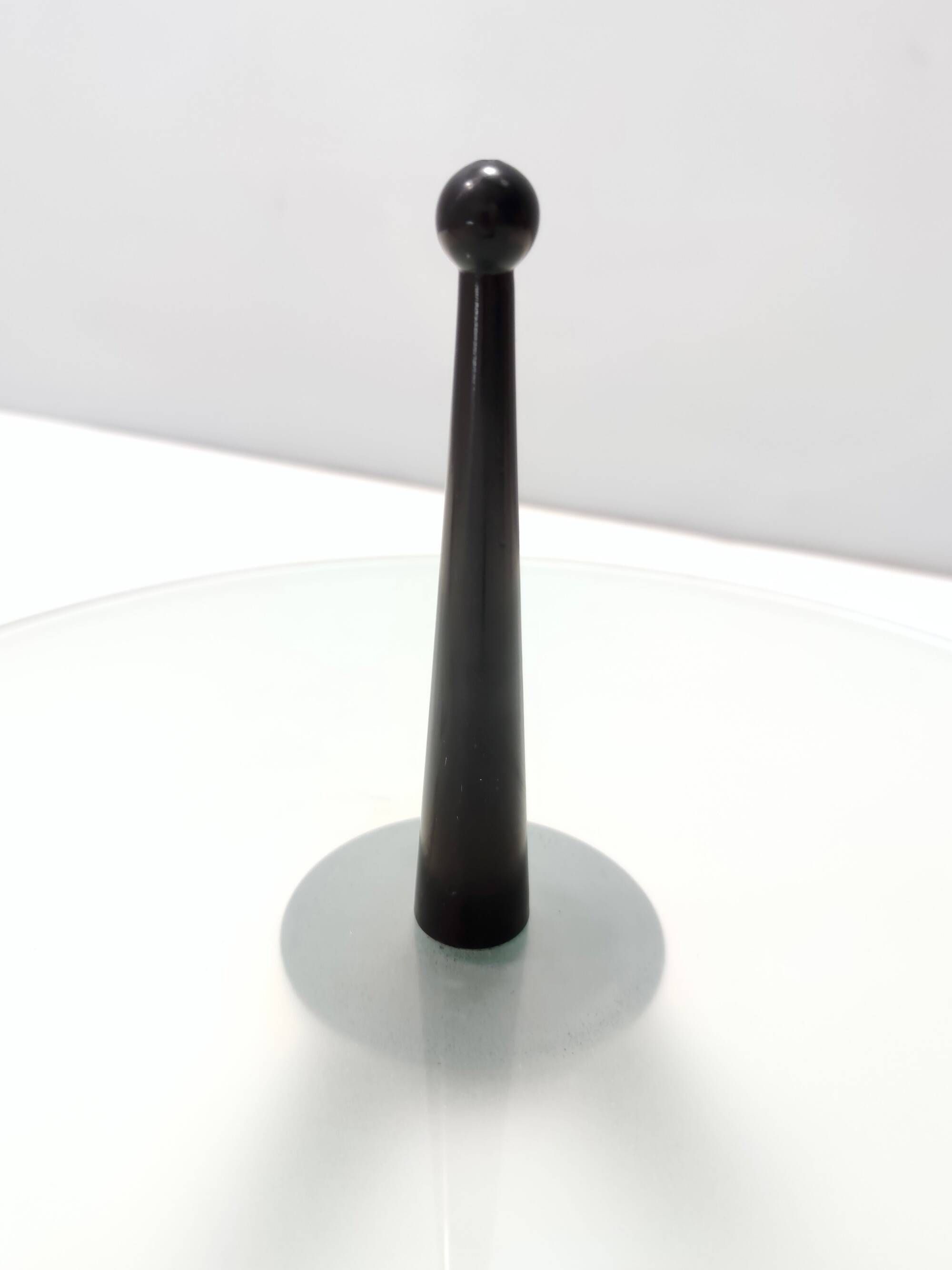 Tripod Beech and Glass Side Table in the Style of Cesare Lacca, Italy, 1980