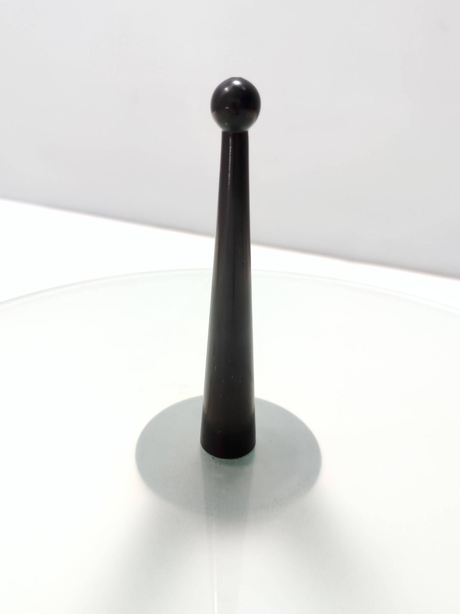 Tripod Beech and Glass Side Table in the Style of Cesare Lacca, Italy, 1980