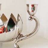 1 3-light candlesticks in silver metal