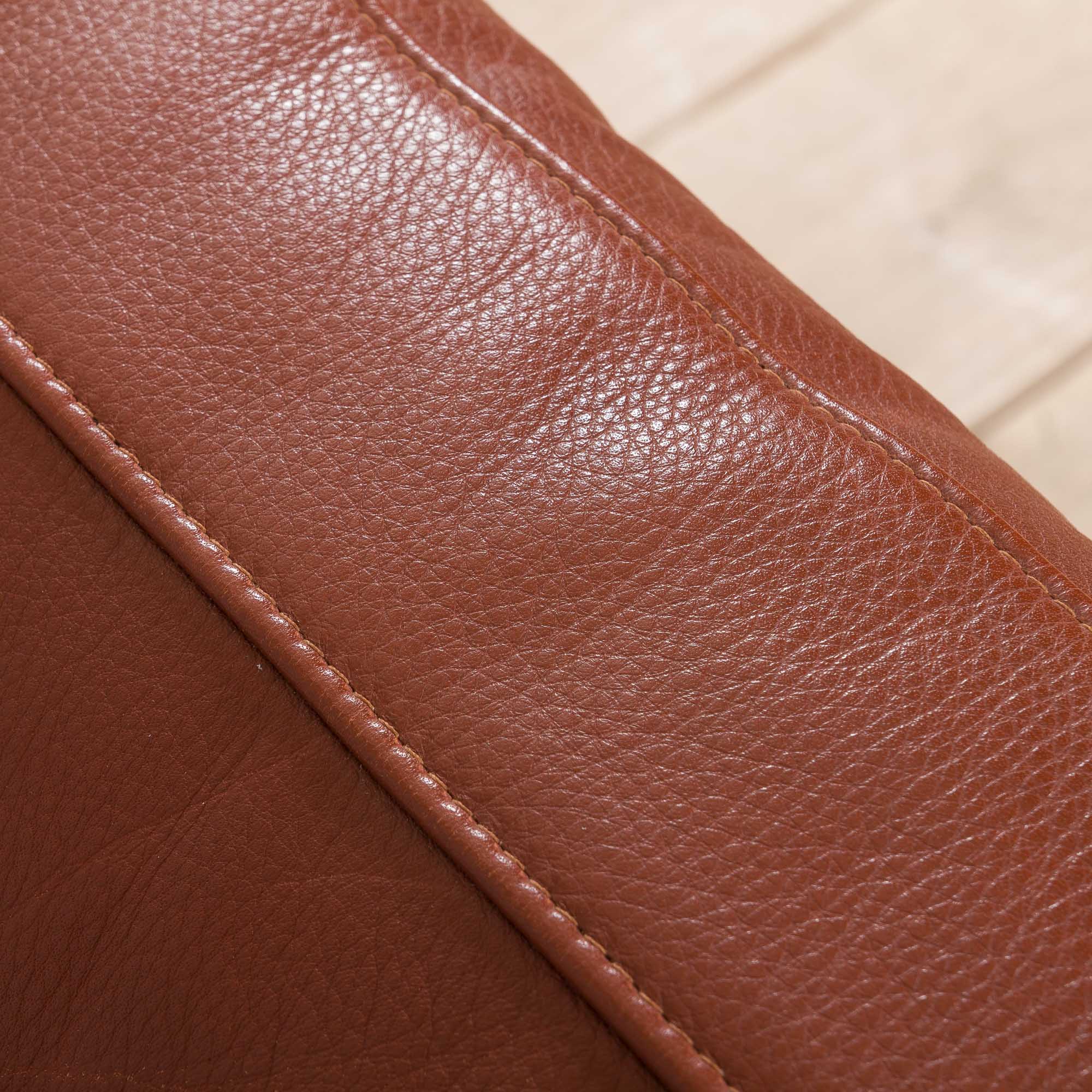 Brown aniline leather sofa, 1970/80s