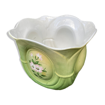 Cache pot art déco très belles nuances de vert