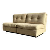 Pair of upholstered armchairs in mottled wool by Eddie Harlis - International Furniture
