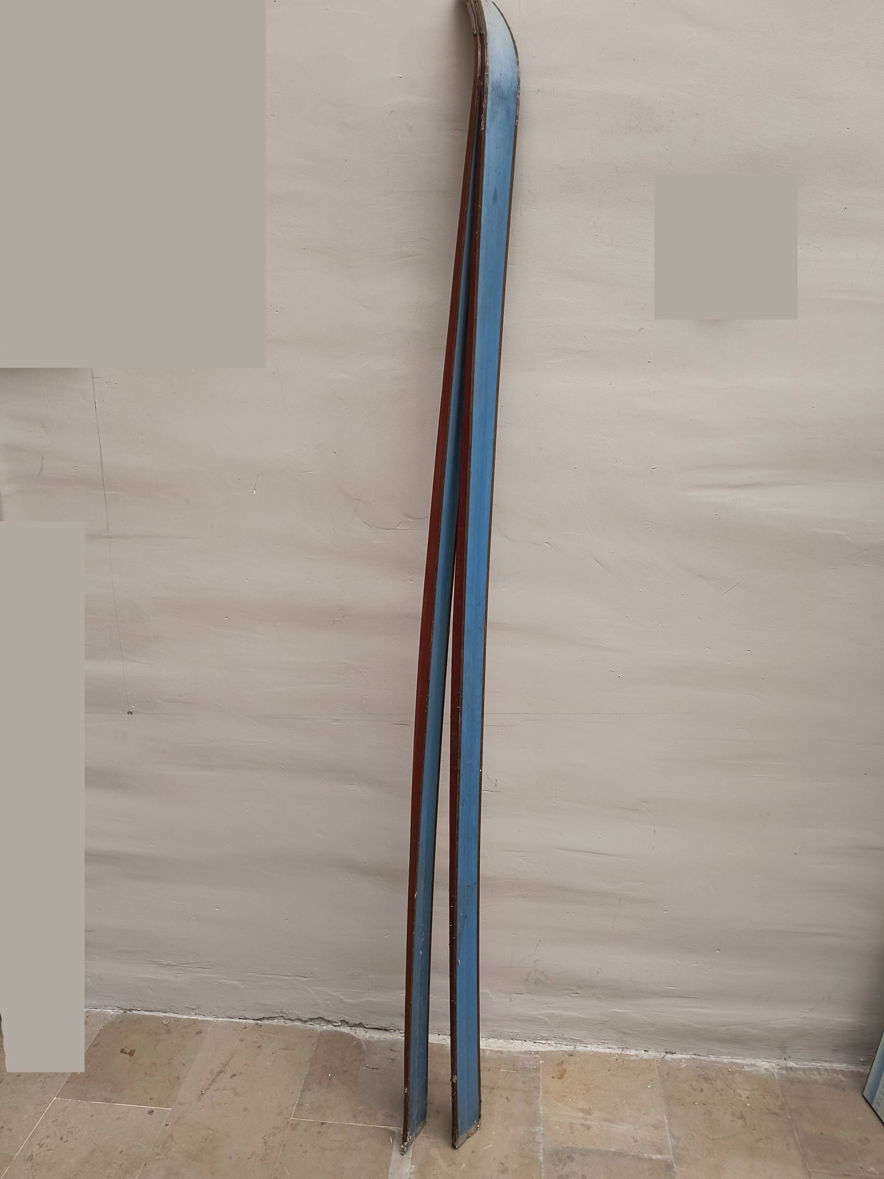 Vintage rossignol hickory olympic 41 skis pair