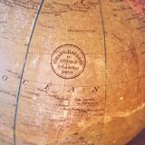 Earth globe, world map, glass and marble