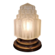 Art Deco skyscraper ceiling light in satin glass, 1930s