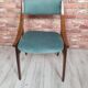 Renovated GFM 57 chair, Skoczek, designed by J. Kędziorek, navy blue