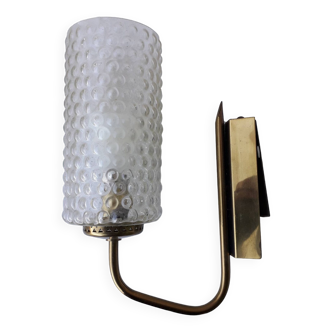 Brass and bubble glass wall light