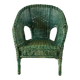 Children's chair in green rattan years 60-70
