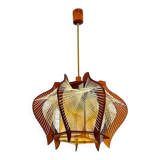 Mid Century wood hanging lamp wooden