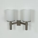 Perzel double wall light model 1141, metal and opaline, France, 1960.