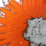 West Germany flat pocket emptier with orange flower decor