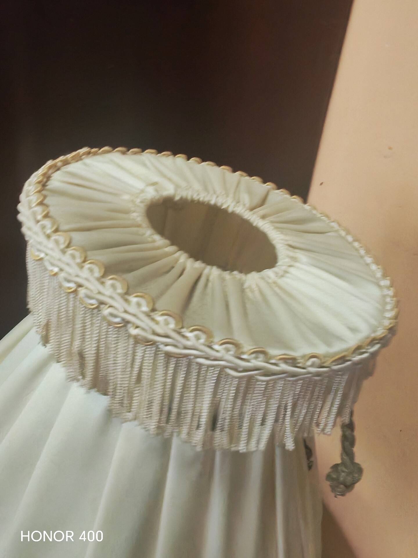 Table lamp in Hollywood Regency boudoir style from the 1950s.
