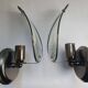 Pair of vintage art deco style glass wall sconces