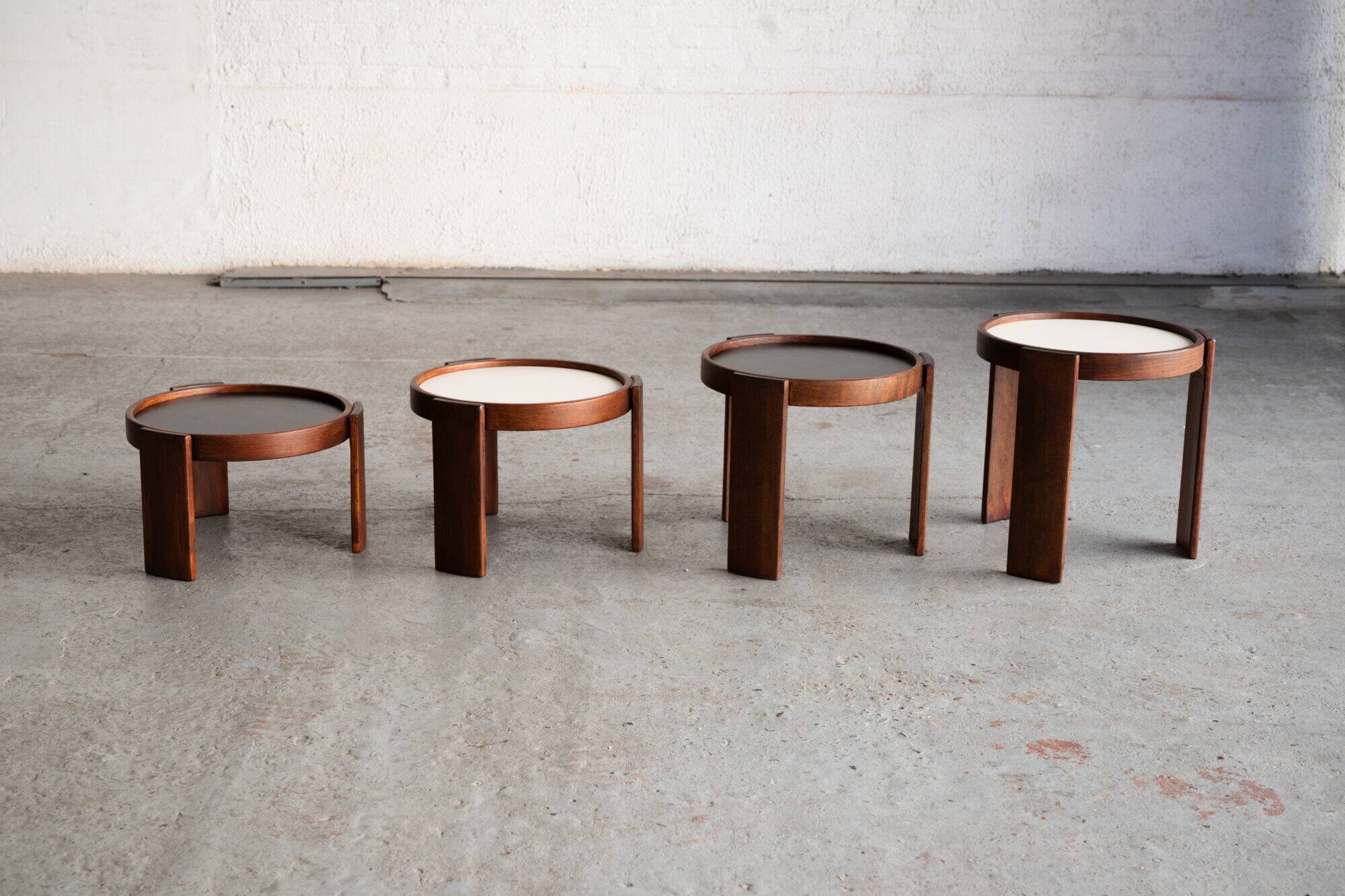 Set of 4 nesting tables by Gianfranco Frattini.