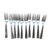 10 silver metal forks