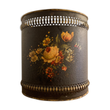 Napoleon III paper basket in leather imitation painted sheet metal