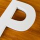 Wooden sign letter "P"